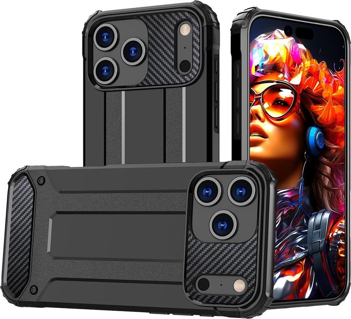 Actual product image Hurtel Hybrid Armor Case für iPhone 17 Pro Max - Schwarz (Apple iPhone 17 Pro Max)