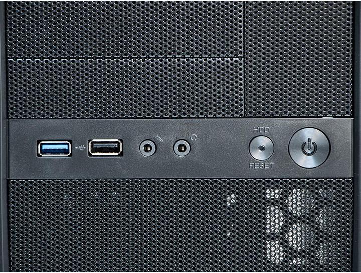 Actual product image ADJ CASE MINI-TOWER NO PSU BK MICROATX/ITX 1*USB2 1*USB3 (mATX, Mini-ITX)