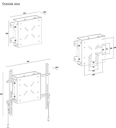 Immagine prodotto Multibrackets M PC BOX Tilt VESA 400 da 81 a 140 cm 30 kg LG PANASONIC SAMSUNG SONY PHILIPS