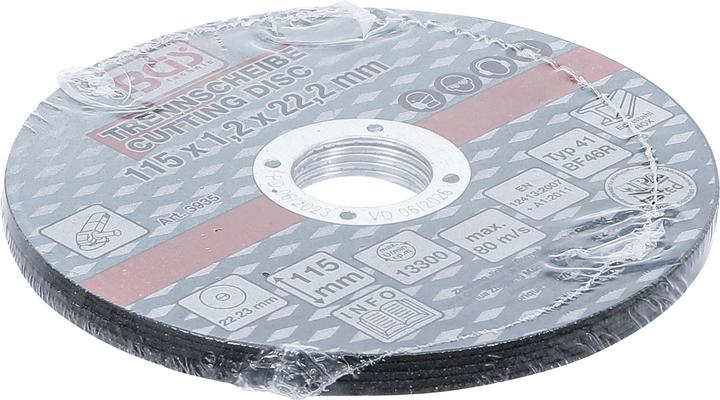 Actual product image BGS Cutting Discs for Stainless Steel Ø 115 x 1.0 x 22.2 mm 5 pcs.
