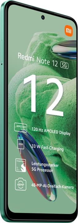 Actual product image Xiaomi Redmi Note 12 5G (128 GB, Forest Green, 6.67", Hybrid Dual SIM, 5G)