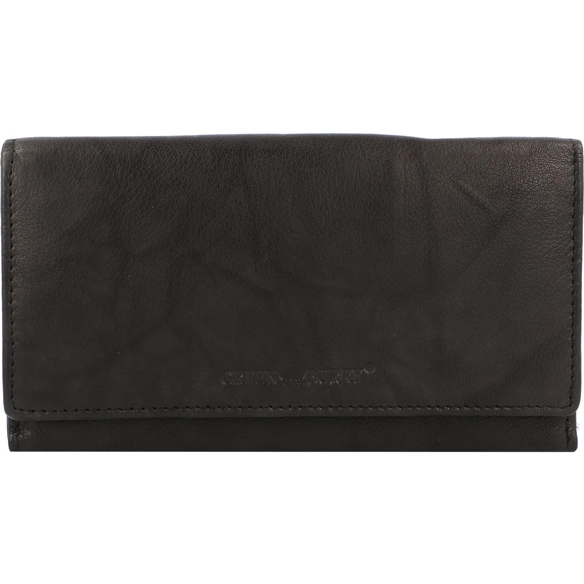 Greenburry, Damen, Portemonnaie, Basic Geldbörse RFID Leder 17 cm, Schwarz