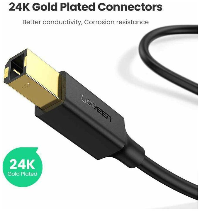 Actual product image Ugreen USB A — USB B (3 m, USB 2.0)