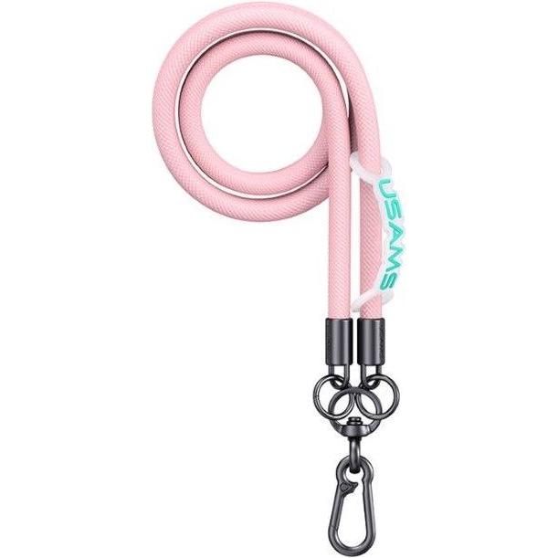 Usams Uniwersalna smycz do telefonu 1,2m różowy/pink ZB282GS03 (US-ZB282), Handykette, Pink
