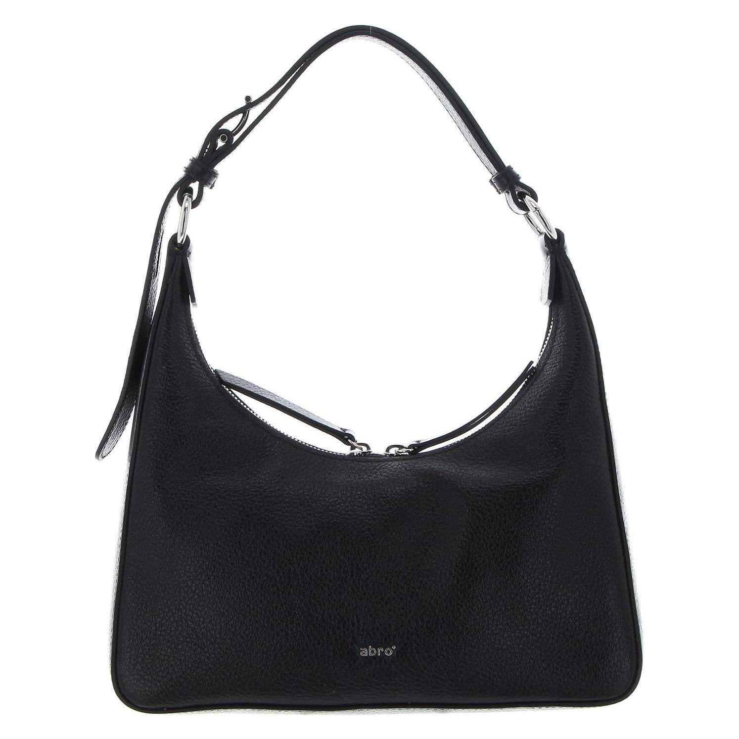 Abro, Damen, Handtasche, Leather Ariete Shoulderbag, Schwarz