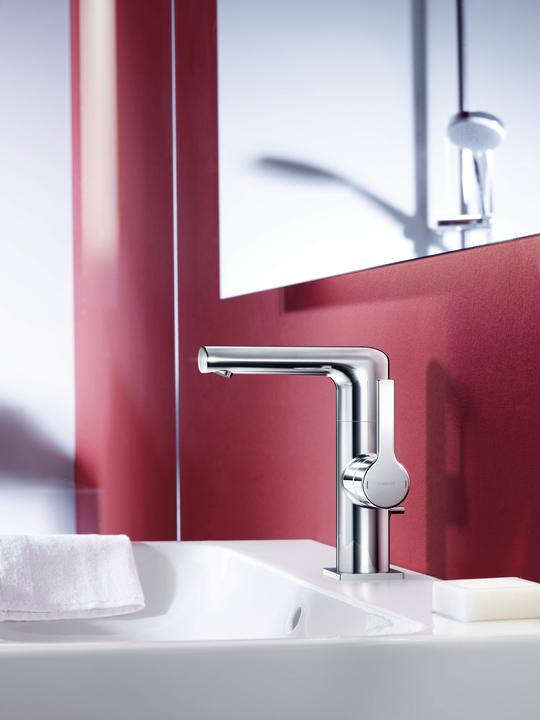 Produktbild Hansa Hansaronda Waschtischarmatur, seitenbedient, mit Ablaufgarnitur, Ausladung: 115mm, 55262203