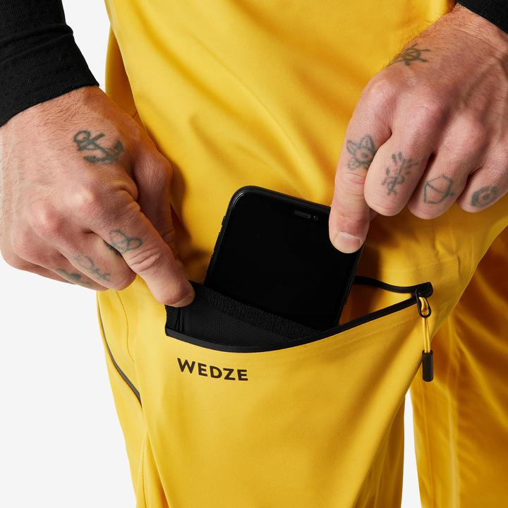 Actual product image Wedze Men's warm and breathable ski trousers - FR500 yellow (XXL)