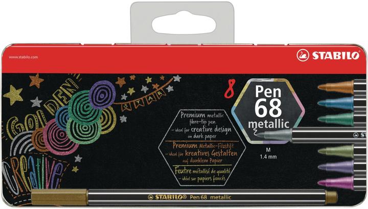 Productafbeelding STABILO Pen 68 Premium Metallic Viltstift (Gesorteerd, 8 x)