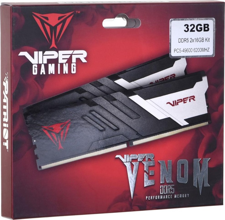 Actual product image Patriot Viper Venom 32GB DDR5 6200-40, PVV532G620C40K (2 x 16GB, 6200 MHz, DDR5 RAM, U-DIMM)