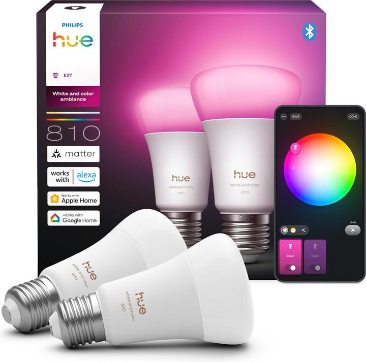 Image du produit Philips Hue A60 - E27 pre - 810 - 2-pak (E27, 810 lm, 2 x)
