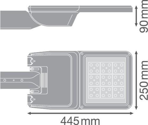 Actual product image Ledvance Streetlight LED Flex Small Mast streetlight 727 2700K 36W warm white 25x145° IP66 (144 lm, IP66)