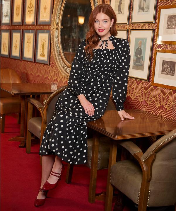 Image du produit Joe Browns Tie-Neck Polka Dot Midi Dress (40)