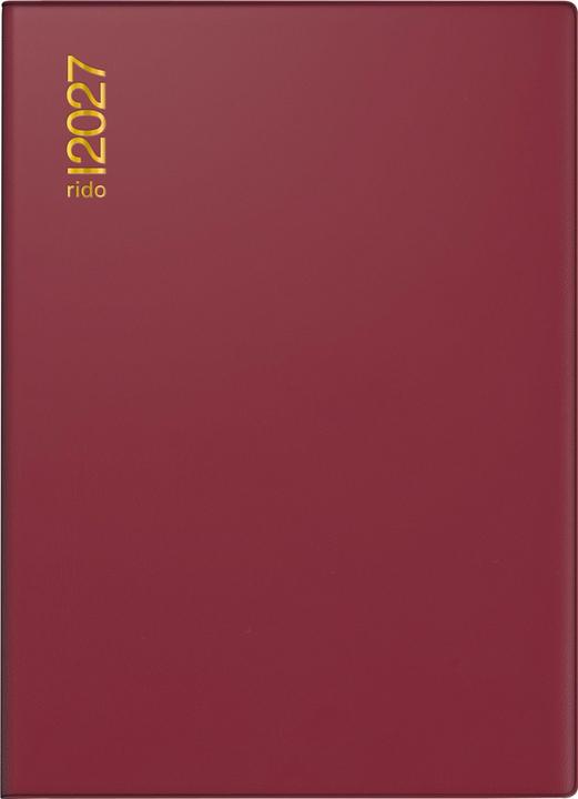 Produktbild rido/idé 7018182297 Taschenkalender Mod. Technik II 2027 A6, Kunststoff, bordeaux (A6)