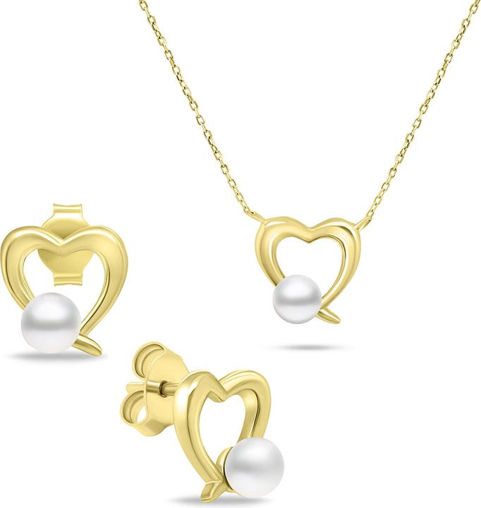 Immagine prodotto Brilio Silver Romantic Gold Plated Pearl Jewelry Set