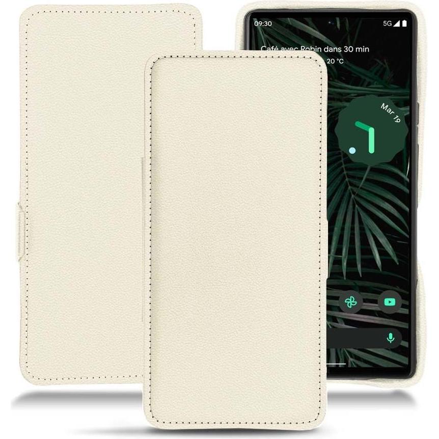 Noreve Lederschutzhülle horizontal (Google Pixel 6 Pro), Smartphone Hülle, Weiss