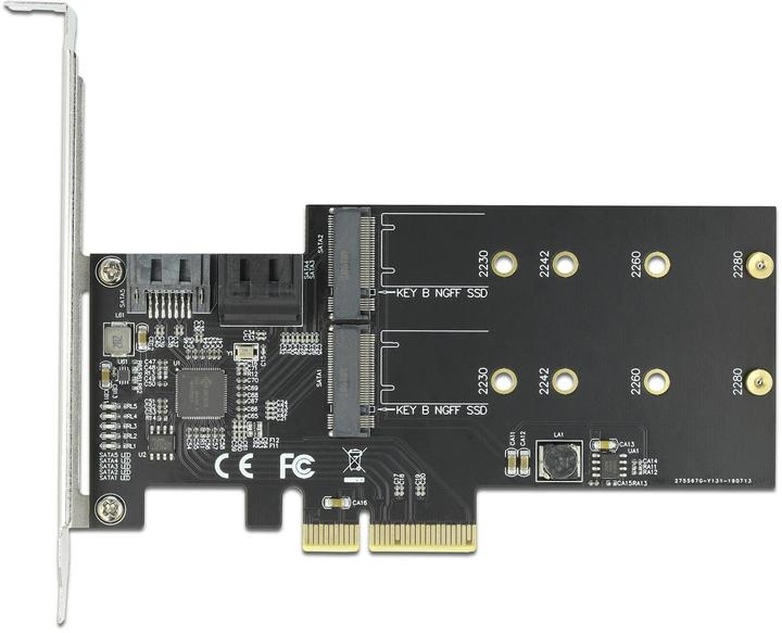 Produktbild Delock SATA-Controller PCI-Ex4 - 3xSATA3, 2xM.2 Key-B