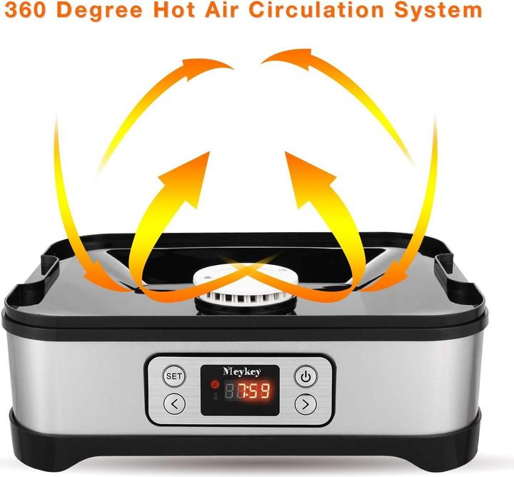 Actual product image Coocheer Food Dehydrator with Temperature Control, 8 Trays, Digital Timer, Removable Shelves
