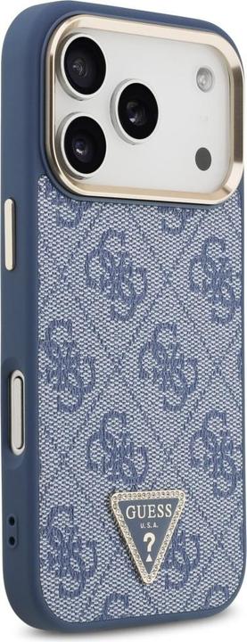 Produktbild Guess Case Magsafe 4G PU Leather Case With Triangle Logo And Gold Metal Camera Frame For iPhone 17 P (Apple iPhone 17 Pro)