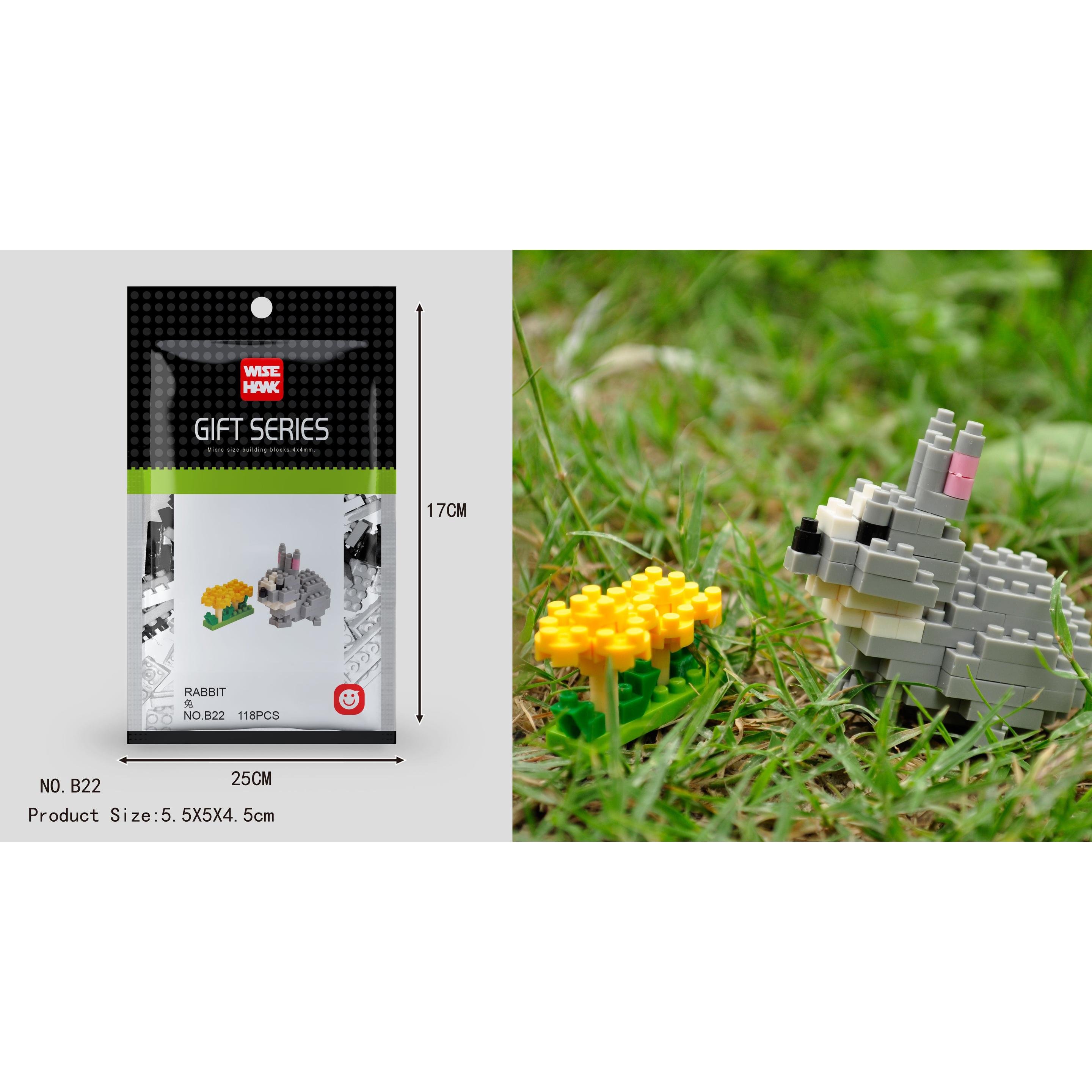 Tinisu Hase Figur Bausteine Modell LNO Micro-Bricks