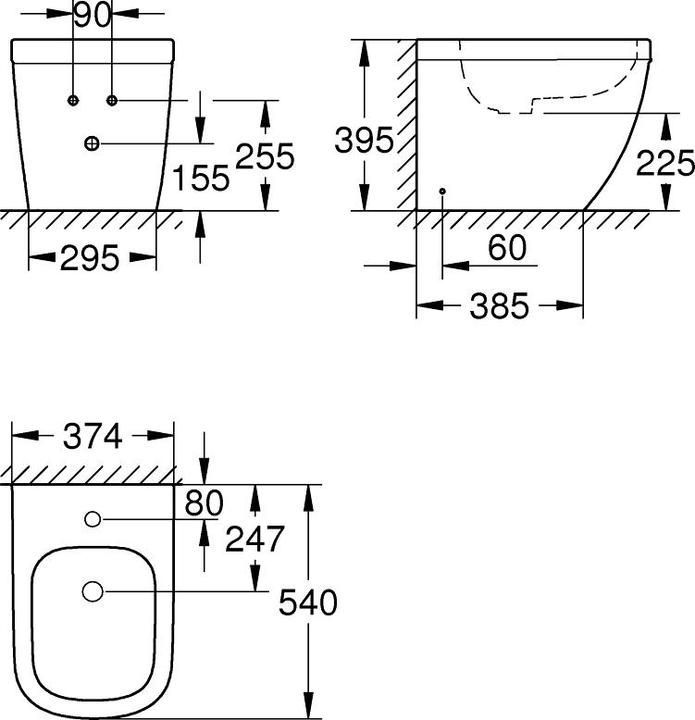 Produktbild Grohe Standbidet EURO KERAMIK 1 HL m ÜL awe