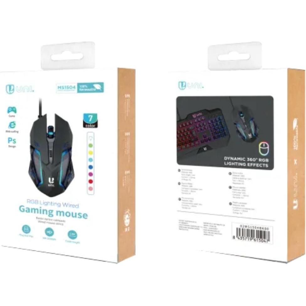 Thumbnail - Uni-ball Raton Uni 6 Teclas Gaming Cable Usb(A) (1.40 m), USB Kabel
