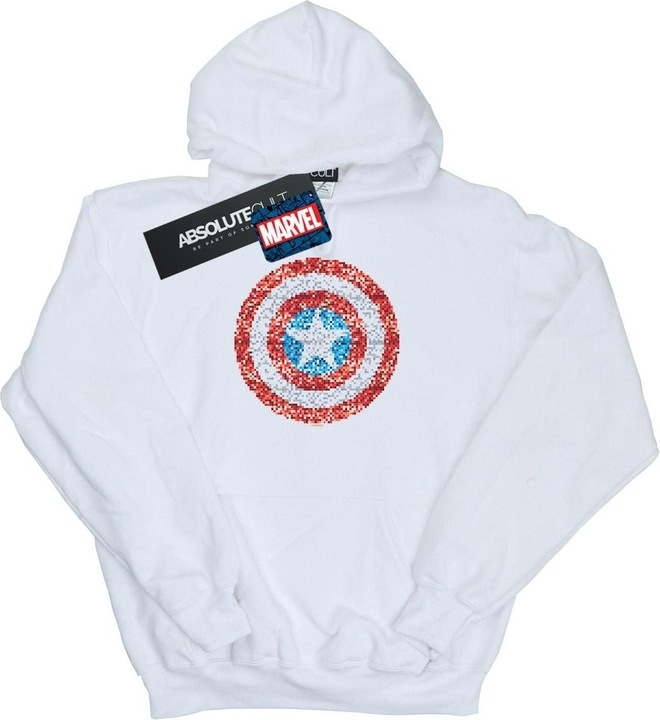 Immagine prodotto Captain America Pixelated Shield Felpa con Cappuccio Uomo (M)