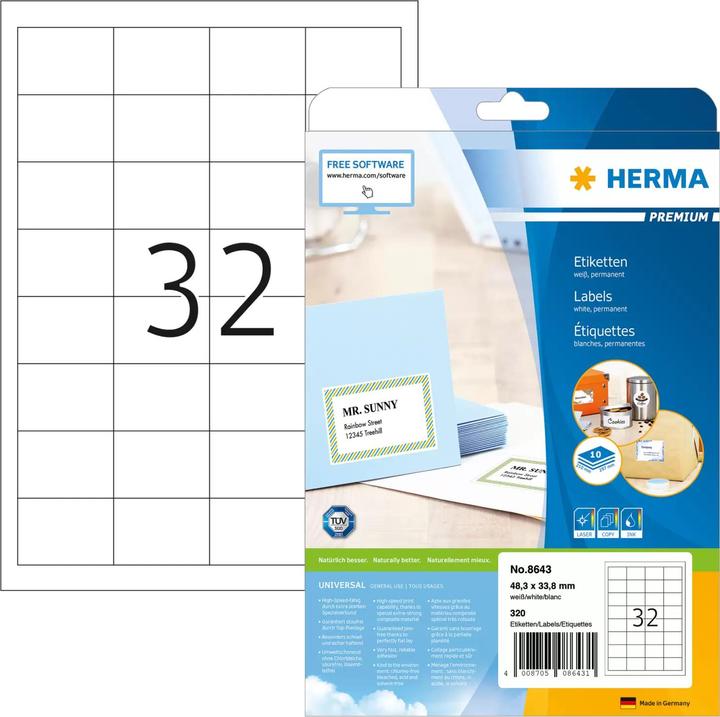 Image du produit Herma Étiquettes universelles A4