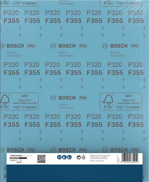 Immagine prodotto Bosch Professional Zubehör Foglio abrasivo C355, foglio abrasivo in carta, 230 x 280 mm, 320 (320)