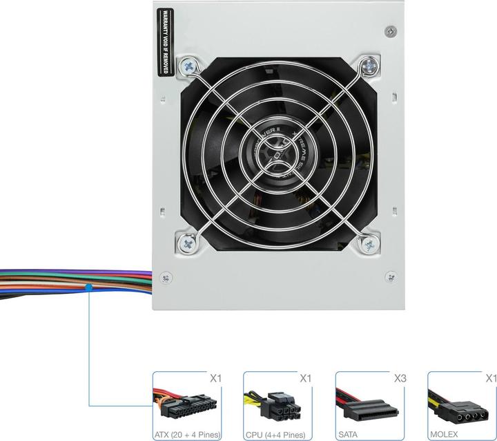 Actual product image Tooq Technology Fonte Ecopower II (500 W)