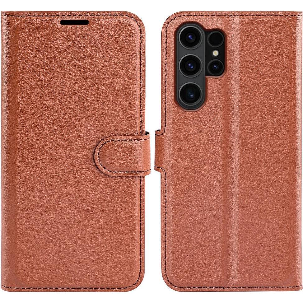 Cover-Discount Leder Etui Hülle braun (Samsung Galaxy S24 Ultra), Smartphone Hülle, Braun