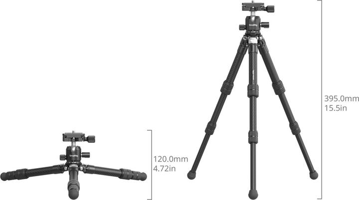Productafbeelding SmallRig Carbon Fiber Pocket Tripod Kit 5026 (Koolstof, Metaal)