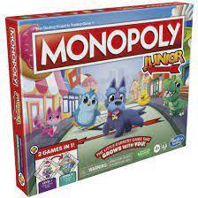 Productafbeelding Monopoly Junior, 2-zijdig bord, 2 spellen in één, Monopolyspel voor jongere kinderen, Kinders