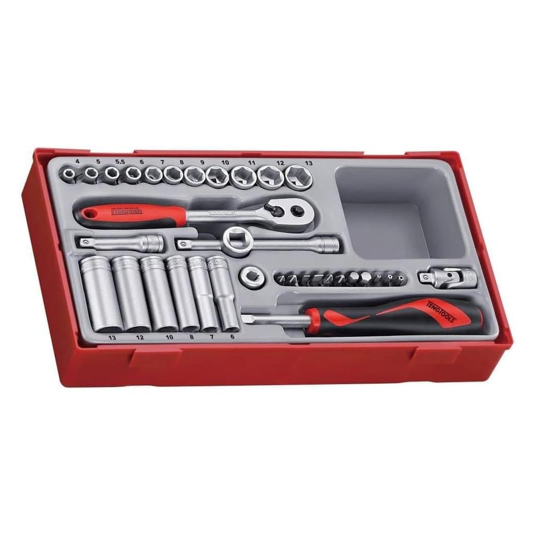 Teng Tools, Momentsleutel, TengTools TT1435 Dubbele Set 1/4 Tc-tray 35dlg. (1/4")