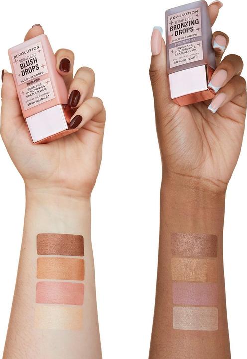 Actual product image Makeup Revolution Bright Light Blush Drops with Hyaluronic Acid Radiant Finish Pink Rosie 23ml (Pink Rosie)