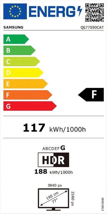 Energy Label Samsung QE77S90C (77", S90C, OLED, 4K, 2023)