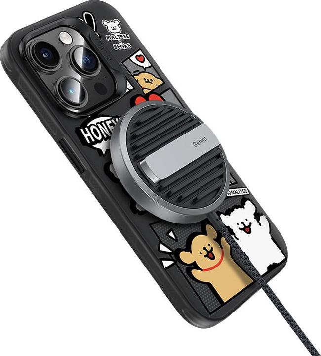 Immagine prodotto Benks Collaborazione Cover protettiva iPone 15 Pro Max - Cucciolo maltese nero (Apple iPhone 15 Pro Max)