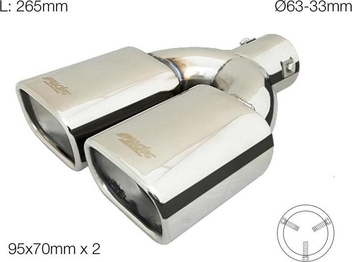 Simoni Racing Tailpipe trim 2x95x70mm rectangular