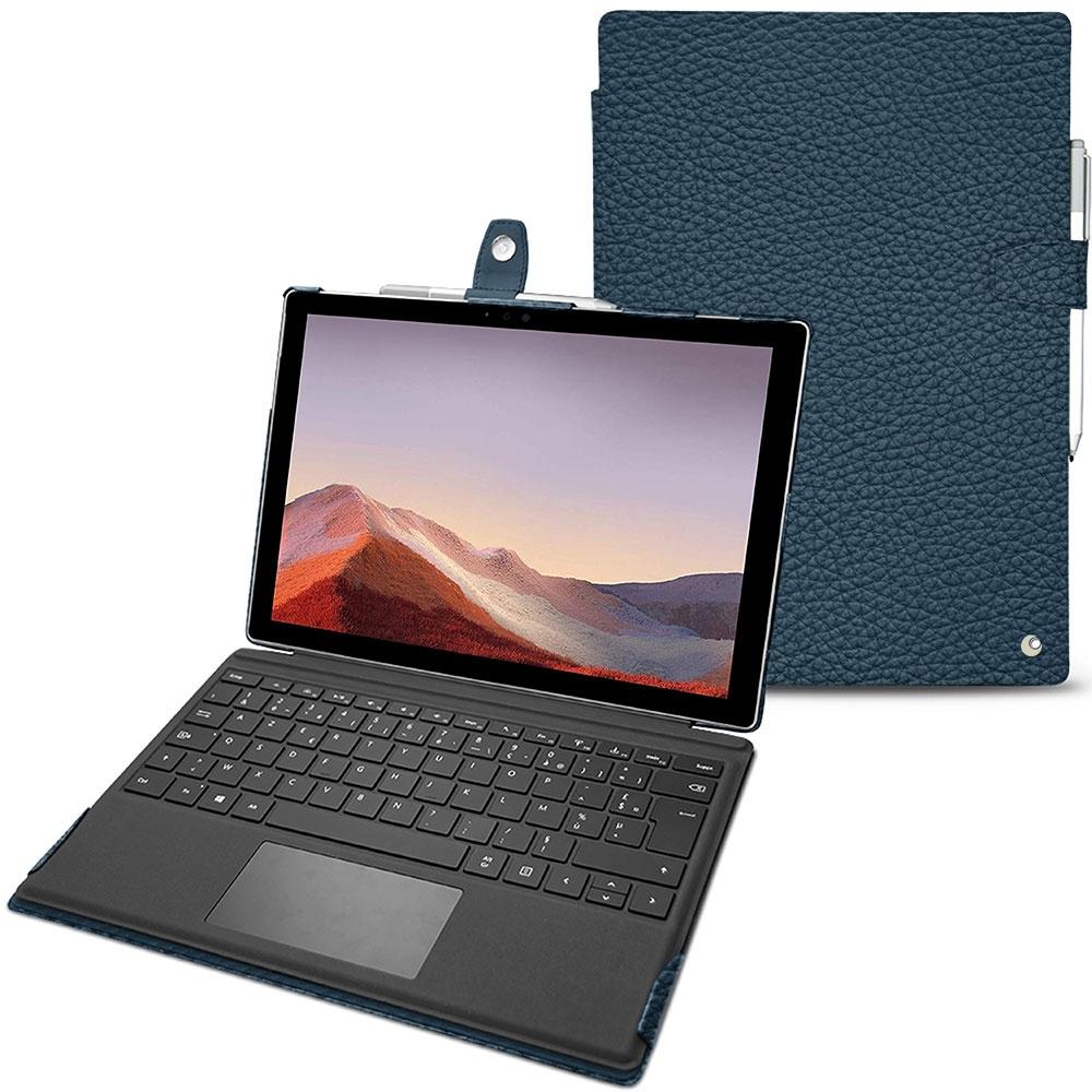 Noreve Lederschutzhülle (Microsoft Surface Pro 7), Tablet Hülle, Blau