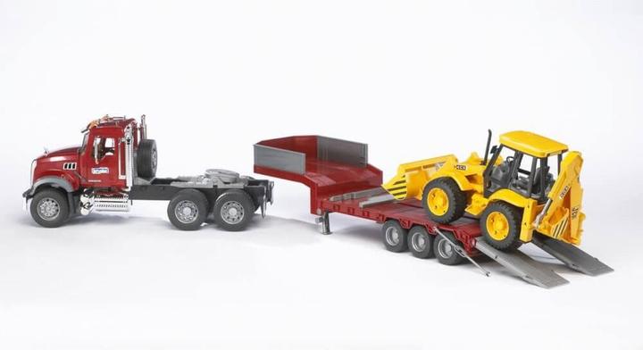 Image du produit Bruder Camion Mack Granite avec remorque surbaissée et pelleteuse