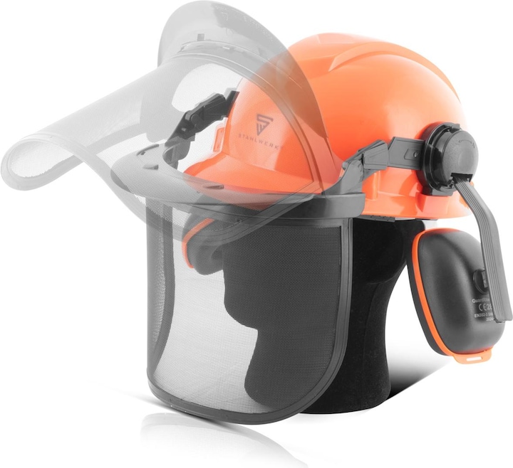 Actual product image Stahlwerk Forest helmet FH-100 ST with visor and hearing protection EN397 EN352 EN1731 (52 - 66 cm)