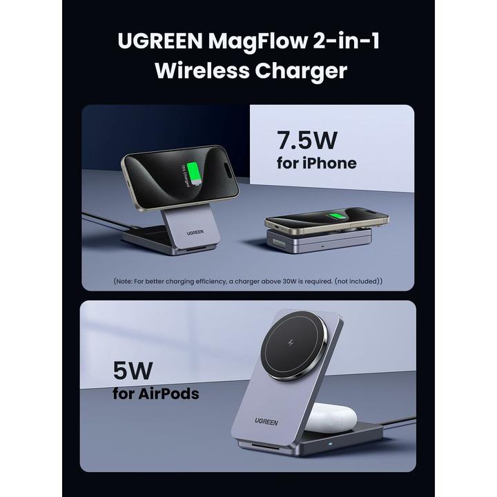 Produktbild Ugreen 2-in-1 Magnetic Wireless Charger (20 W)