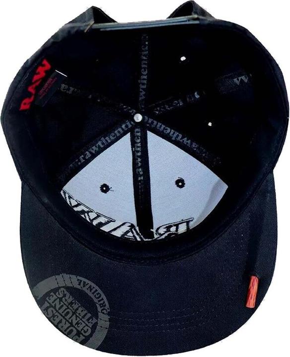 Produktbild RAW Flat Bill Snap Back Hat Black with Wooden Poker & Stash Pocket