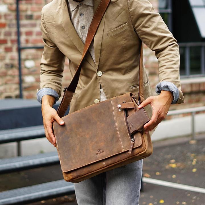 Immagine prodotto Almadih Ledertasche mit Laptop Fach (15")