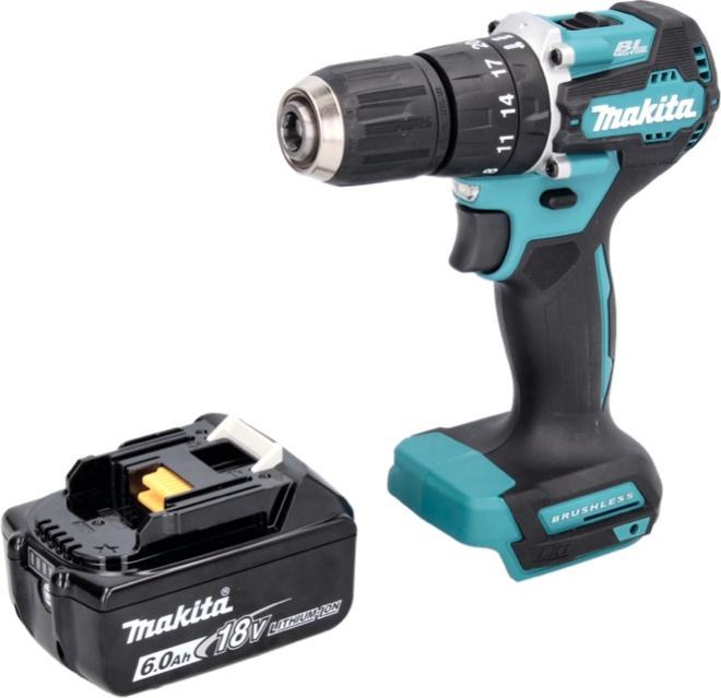 Produktbild Makita DHP 487 G1 Akku Schlagbohrschrauber 18 V 40 Nm Brushless + 1x Akku 6,0 Ah - ohne Ladegerät