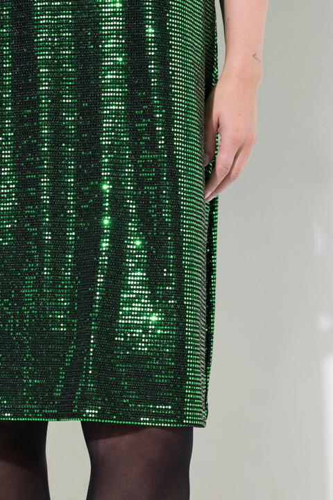 Image du produit Miamoda Damen grosse Grössen Kleid, A-Linie, Pailletten-Optik, 3/4-Ärmel maigrün 48 836334455-48 (48)