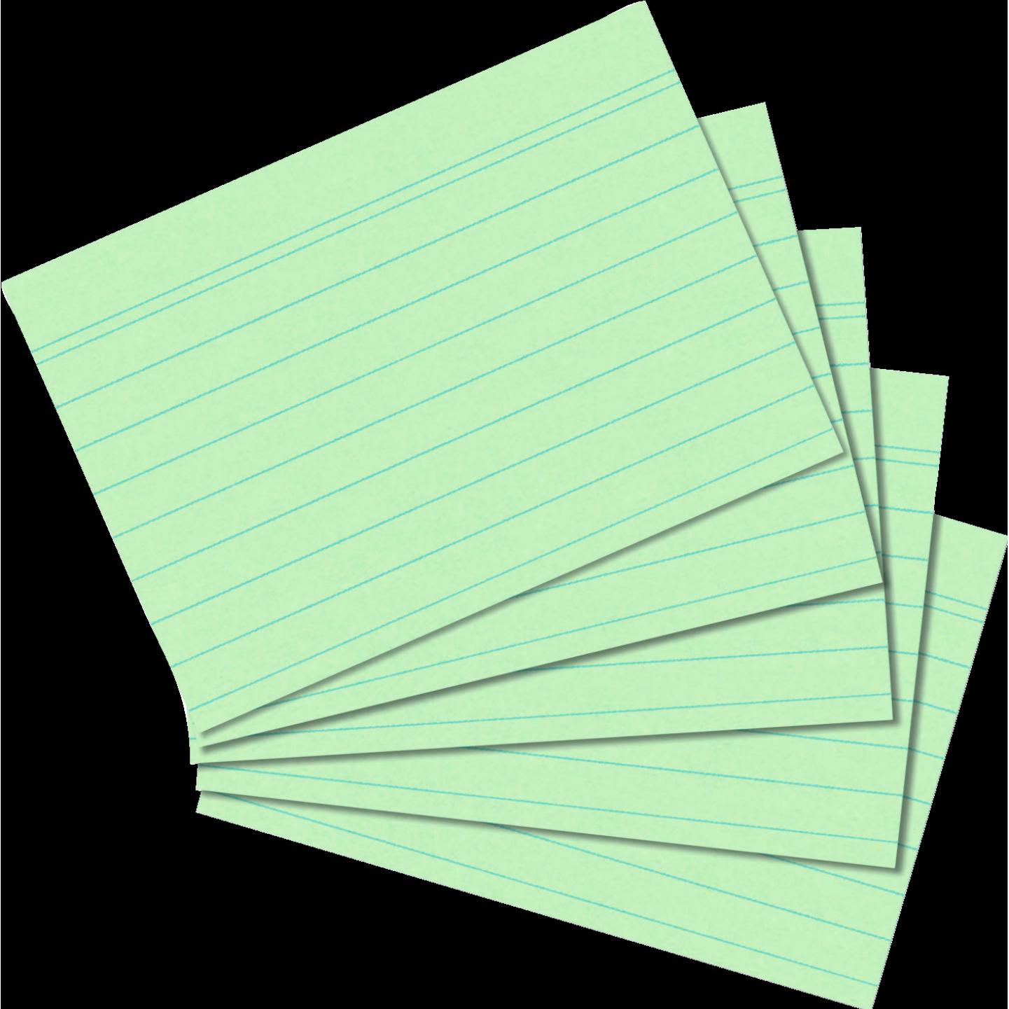 Thumbnail - Herlitz, Karteikarten, Karteikarten, DIN A7, liniert, grün aus Papier, 170 g-qm, holzfrei, Linienfarbe: blau, doppelte (...