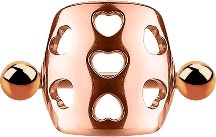 Produktbild Star Piercing Micro Barbell Manschette gelocht mit Herzen rosegold (ohne Messing, Chirurgenstahl 316L)