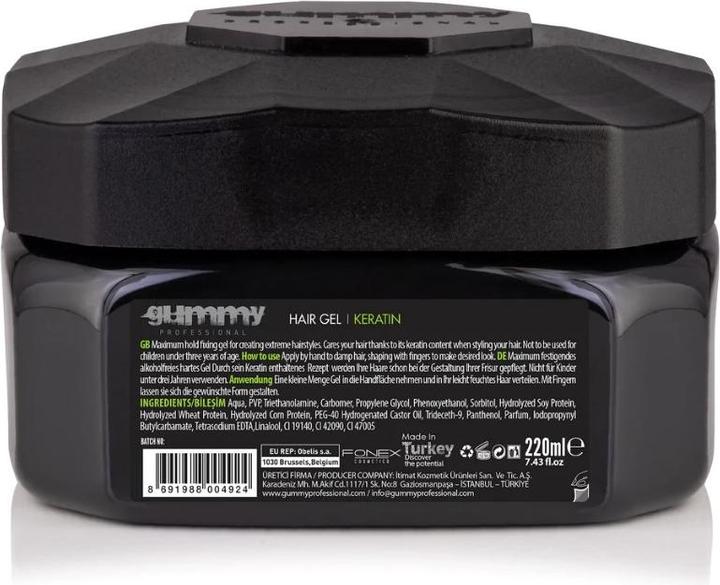 Image du produit Gummy Professional Gel cheveux kératine 220ml (Gel coiffant, 220 ml)