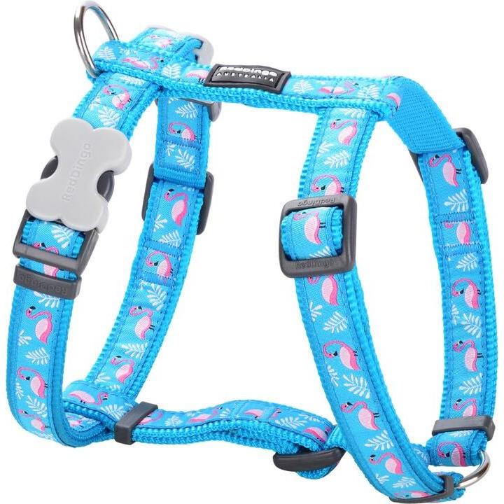 Red Dingo Hundegeschirr STYLE FLAMINGO 45-66 cm türkis 36-59 cm (Cane, Passeggiare, Sport cane), Collare + Guinzaglio
