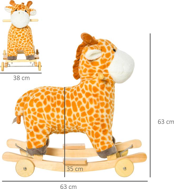 Image du produit Homcom Jouet à bascule, Triceratops, Girafe